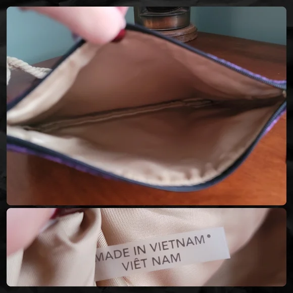 NWT Coach F77461 Gateway Snakeprint Packable Weekender Purple Canvas Pouch Bag - Picture 15 of 16